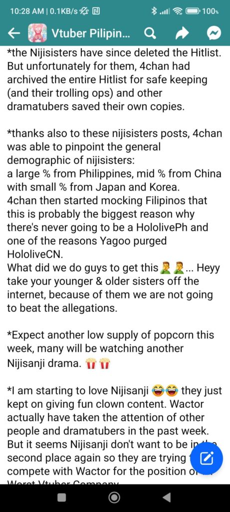 As a Filipino, I apologize on behalf of my other fellow Filipinos who support Nijisanji and/or a part of being a Nijisister 🙏
