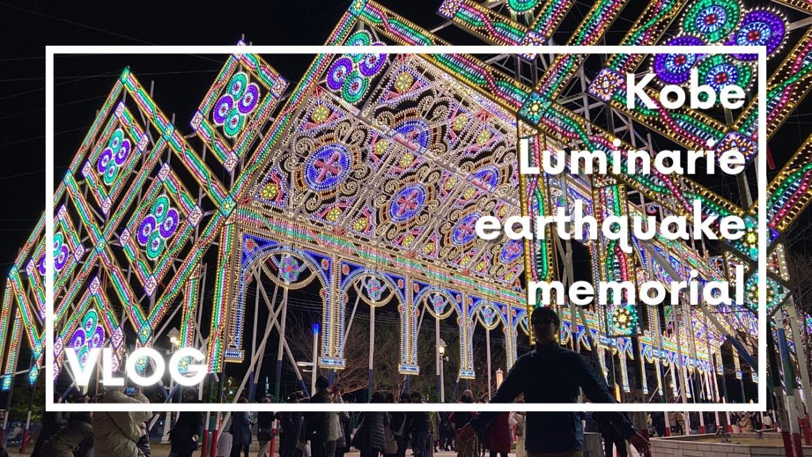 Kobe Luminarie illumination memorial event remembrance of earthquake, day in my life in Japan vlog