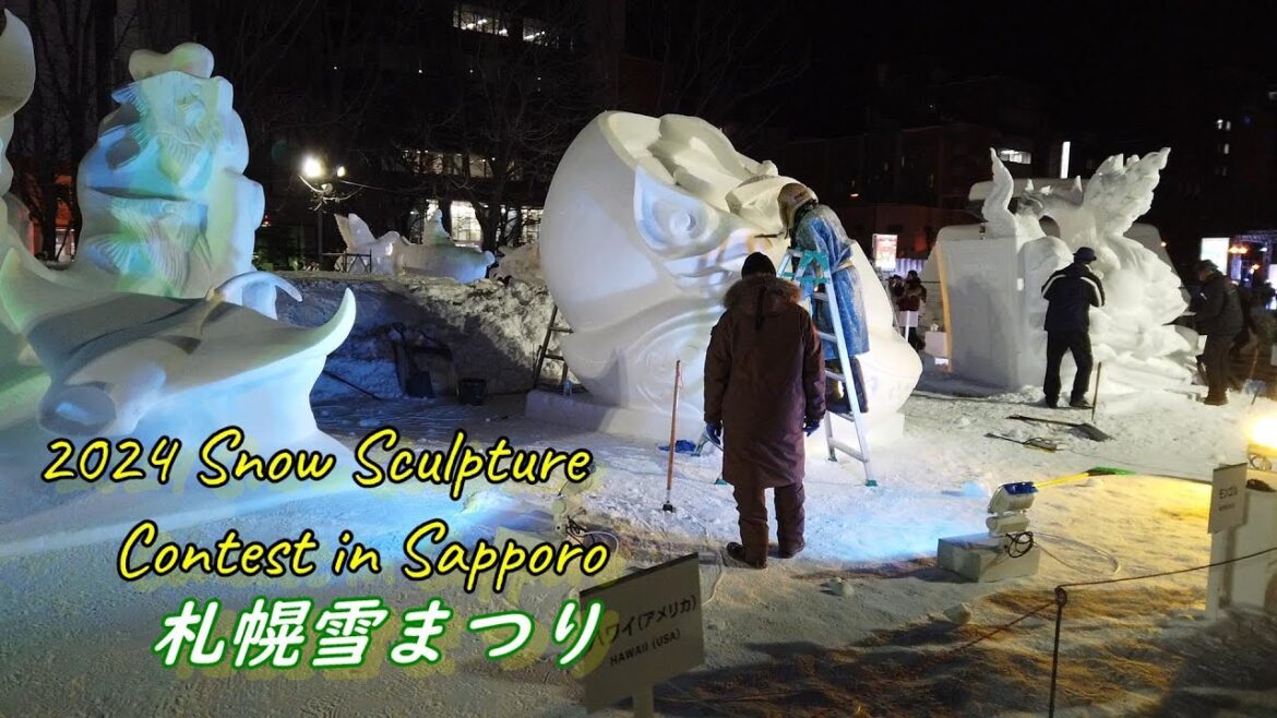 札幌雪まつり 2024 Snow Sculpture Contest in Sapporo, Japan