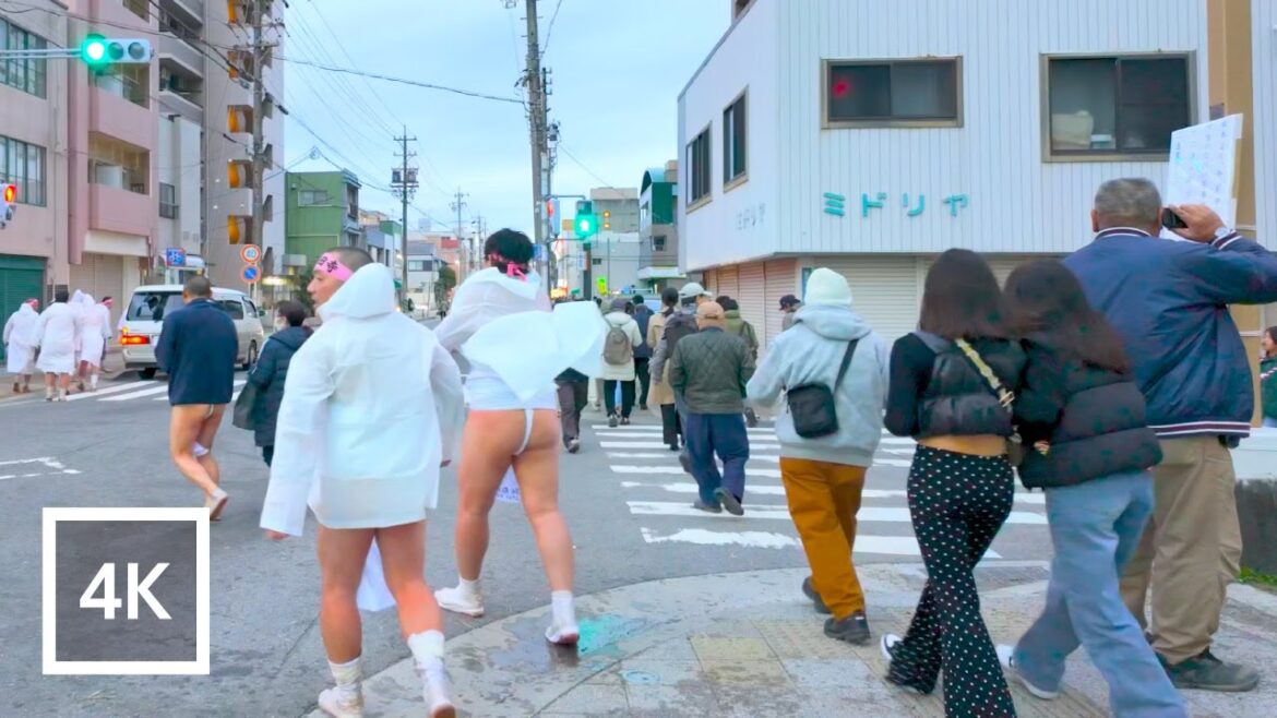 The journey back home after the festival. – Japan 4K Walking Tour – Konomiya Naked Festival 2024 The journey back home after the festival. - Japan 4K Walking Tour - Konomiya Naked Festival 2024