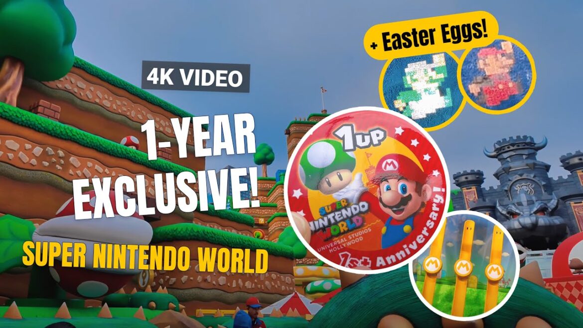 [4K] Super Nintendo World 1-Year Anniversary Special Tour | Golden Power-Up Band #4k
