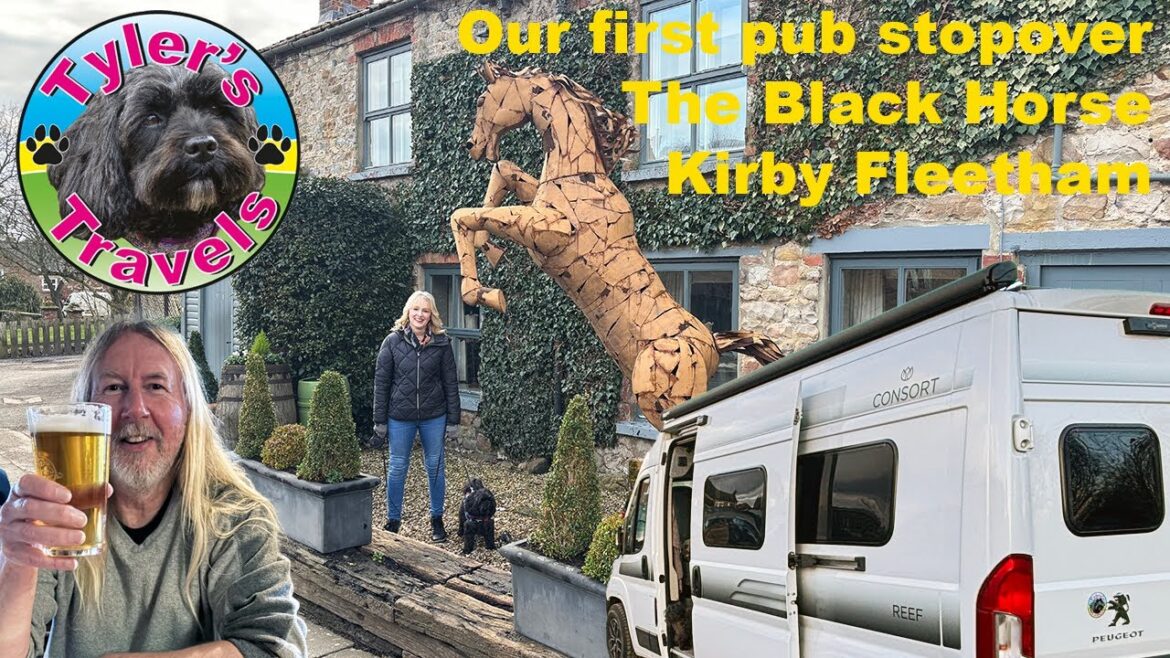 Our first pub stopover in our Consort Reef campervan at The Black Horse Kirby Fleetham