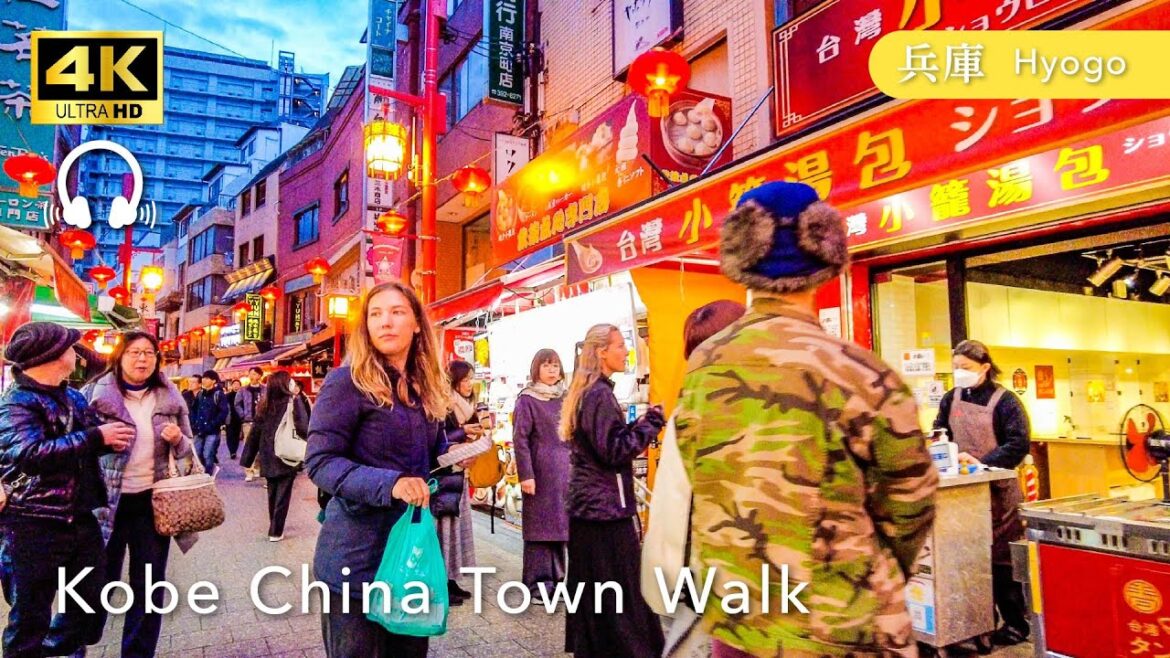 [Kobe💖] Walk Japan - Walking around Nankinmachi at night ASMR [4K]