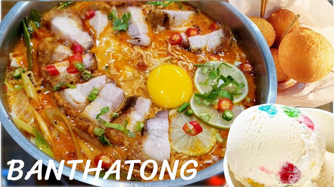 BanthaThong Street Food Discovery: Sweet Potato Balls, TomYum Mama Noodles &  Ice Cream Adventure