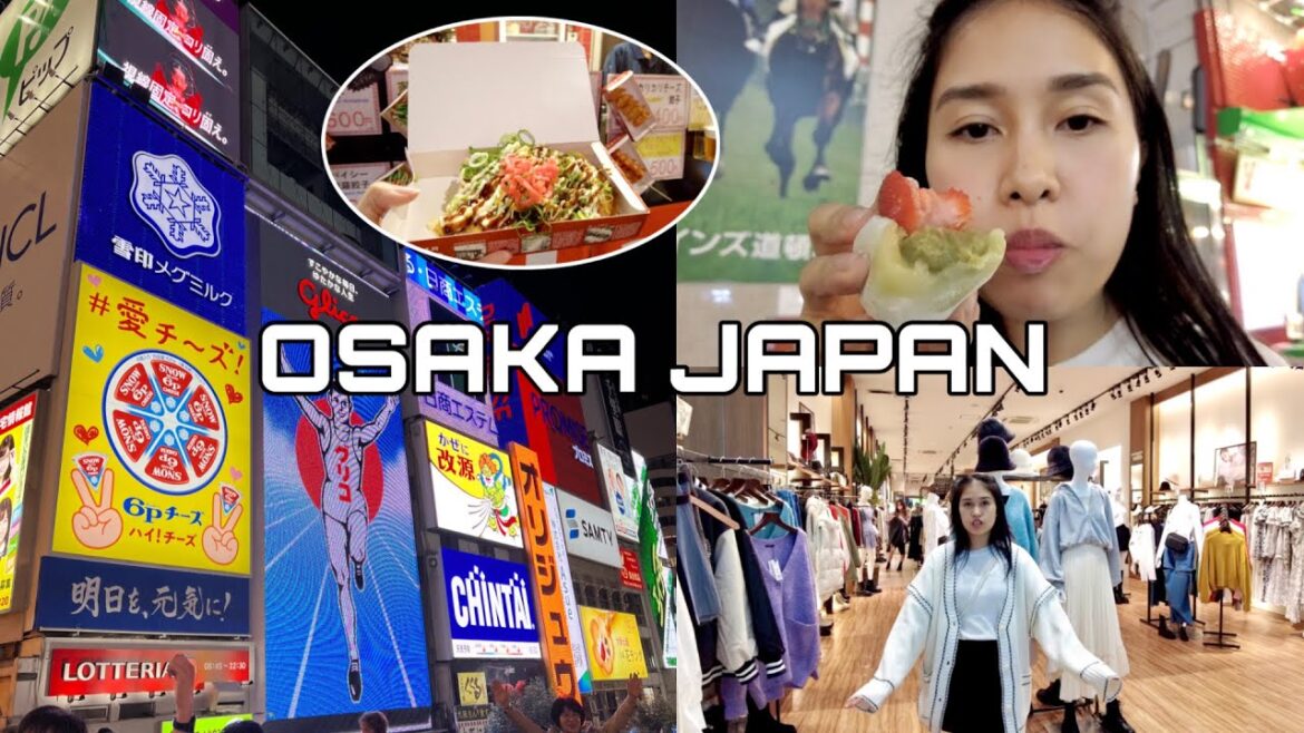 Japan vlog 🇯🇵| What I ate in Osaka Japan, japan street food, first time trying Kobe beef, shopping
