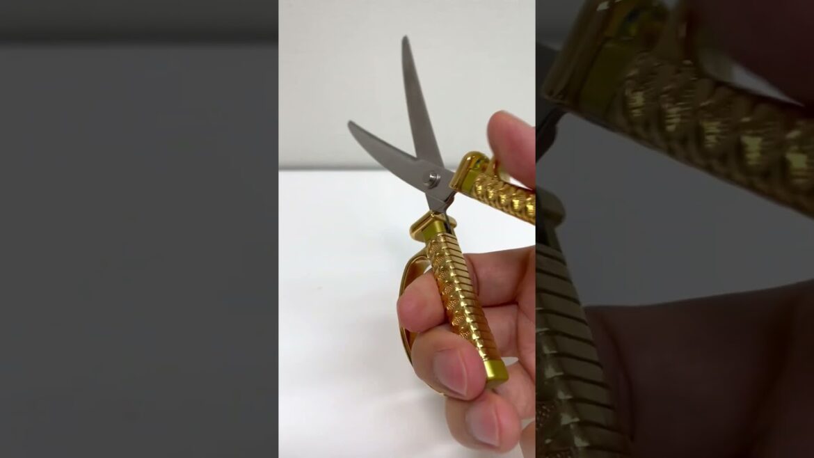 Gold Katana Scissors Interesting Stationery #shorts