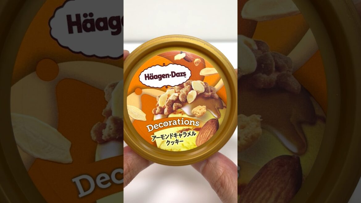 Haagen-Dazs Decorations Almond Caramel Cookie Ice Cream #shorts