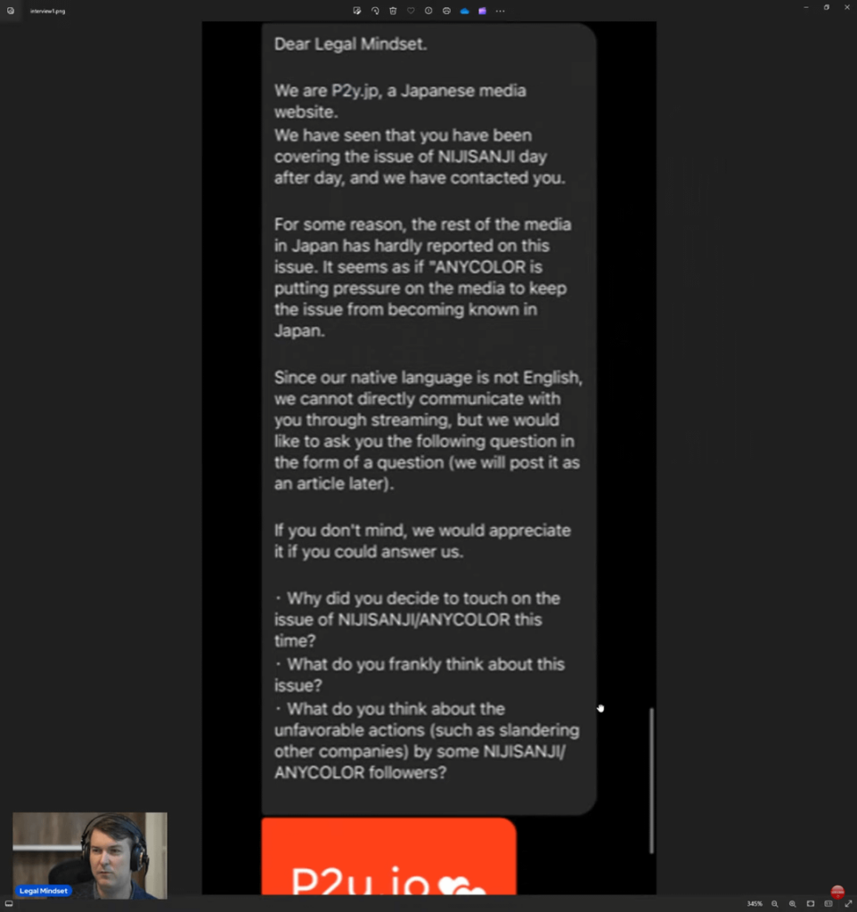 P2y.jp's Prime Manager reached out to Andrew and asked him some questions