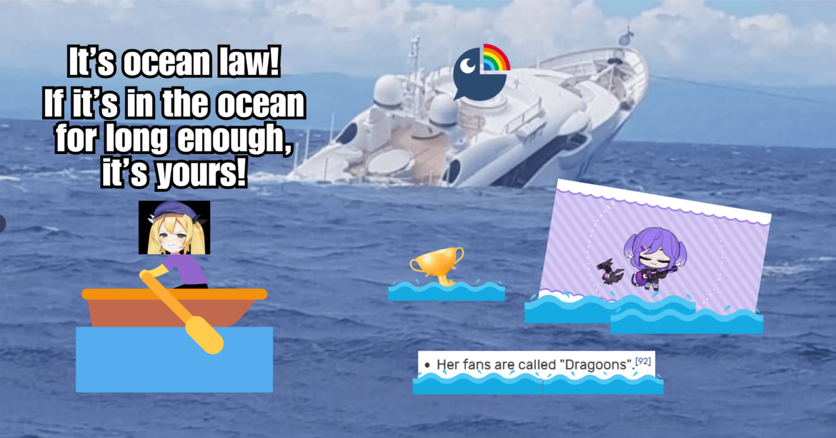 Dokibird salvaging her treasures from the sinking yacht!! <3