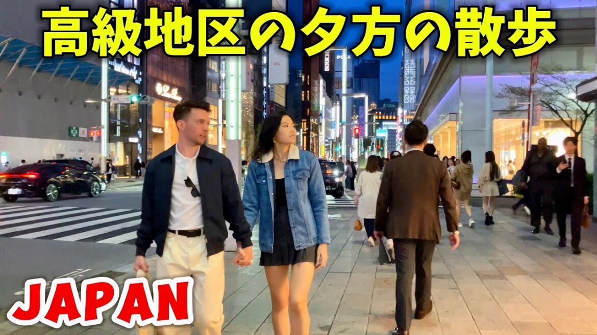 [4k] 銀座の華やかな夜景 || Tokyo, Japan Walk, Ginza in 2024 ||