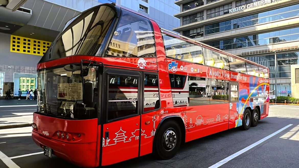 Japan’s Double-decker Bus with Cherry Blossoms in full bloom Japan's Double-decker Bus with Cherry Blossoms in full bloom