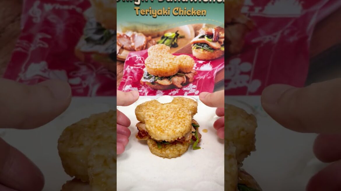 Mickey Onigiri Rice Ball Sandwiches Teriyaki Chicken Tokyo Disneyland Souvenir #shorts
