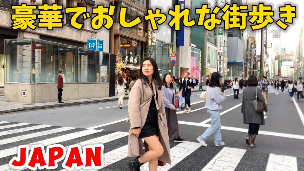 [4k] 高級街（銀座）散策 || Ginza Walking Tour, Tokyo Japan ||