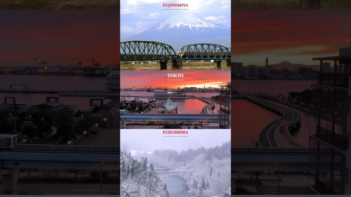 From snowy Fukushima to Tokyo’s vibrant sunsets, and the majestic Mt. Fuji in Fujinomiya.#japan From snowy Fukushima to Tokyo’s vibrant sunsets, and the majestic Mt. Fuji in Fujinomiya.#japan