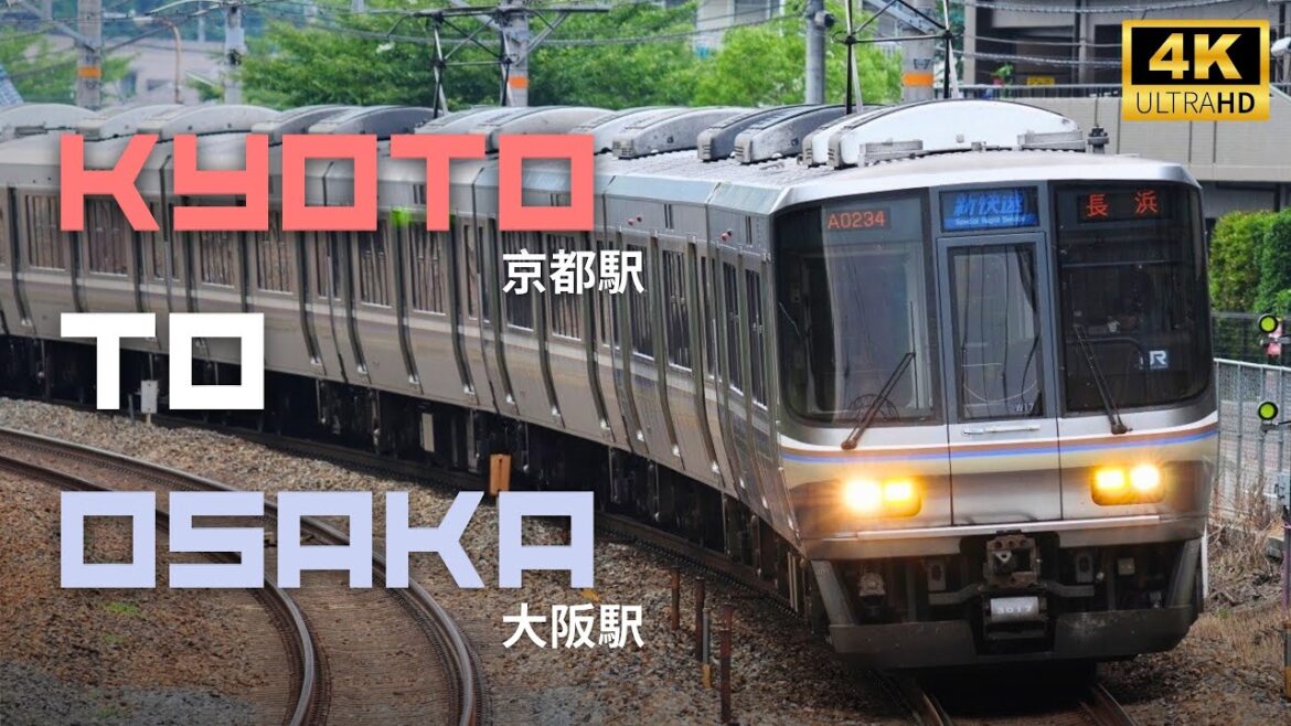From Kyoto to Osaka in 27 MINUTES & Less Than 4 USD!! Rapid Special JR Kyoto Line | 4K Cab Ride View