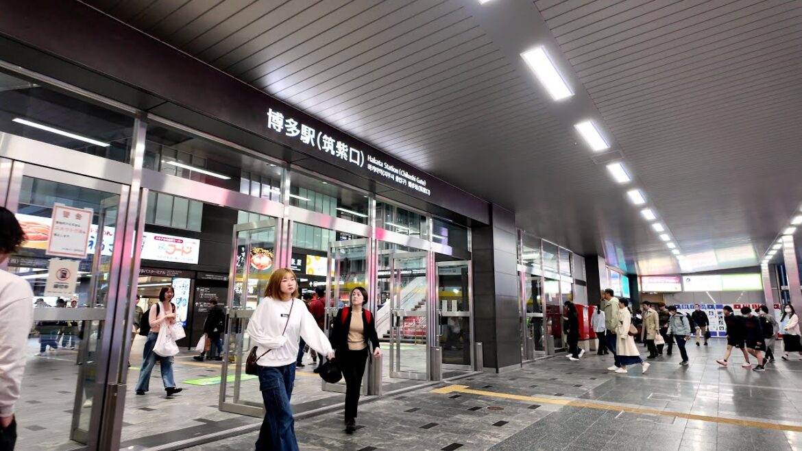 JR Hakata Station - Fukuoka Walking Tour - 4K