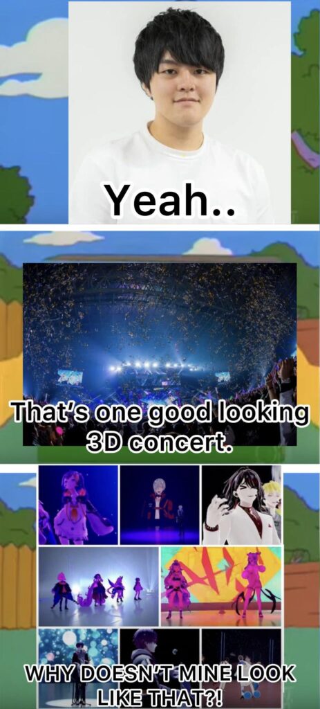 Riku looking at the AR live like