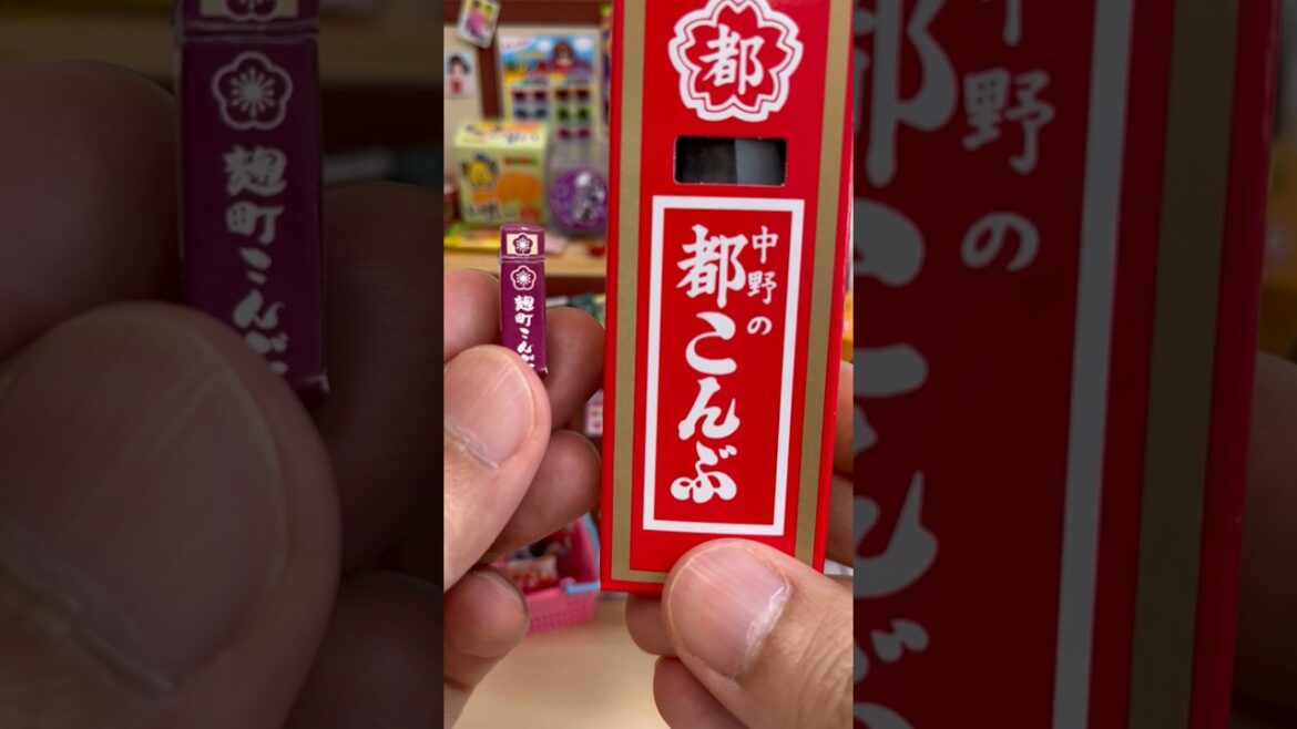 Miniature and Real Japanese Candy Kombu Kelp Snacks #shorts