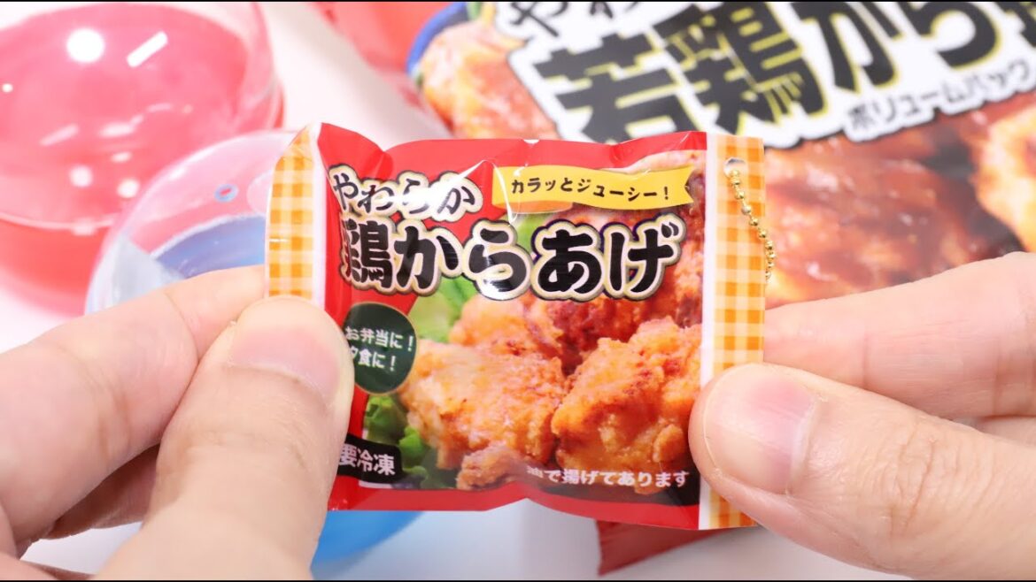 Miniature and Real Frozen Food Capsule Toy Karaage Chicken and Fried Shrimp