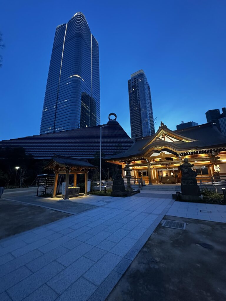 Nishikubo Hachiman Shrine, right beside Azabudai Hills in Tokyo