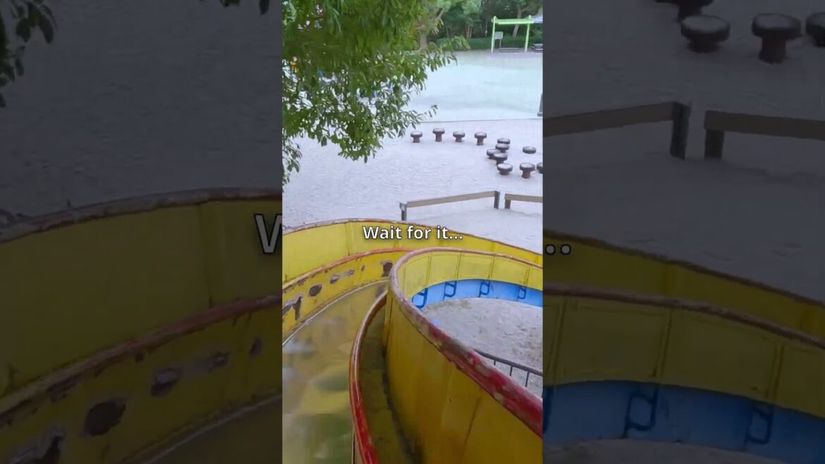 Stuck in the middle of a Slide on a Rainy day in Japan #japan #travel Stuck in the middle of a Slide on a Rainy day in Japan #japan #travel
