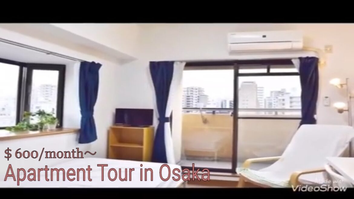 Apartment Japan Tour (Osaka 1K ＄600-)/  20 min. walk to the Shinsaibashi area.