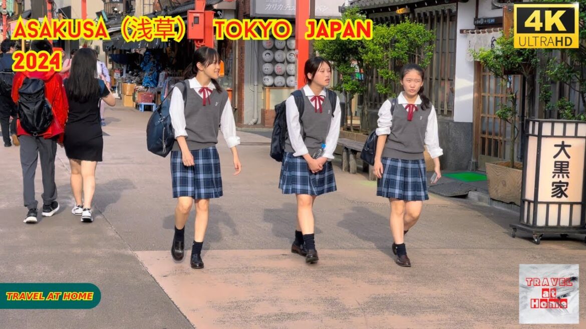 4k hdr japan travel 2024 | Walk in Asakusa（浅草）Tokyo japan |  Relaxing Natural City ambience