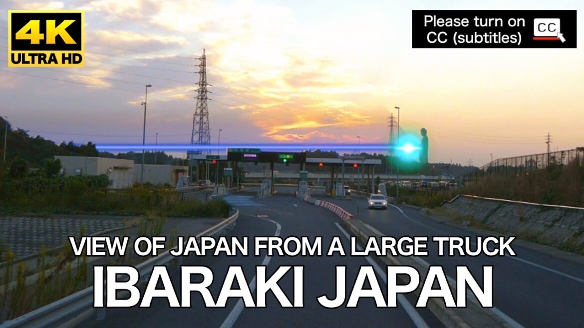 4K Driving IBARAKI Japan - The giant Buddha visible from the highway | Large Truck Drive