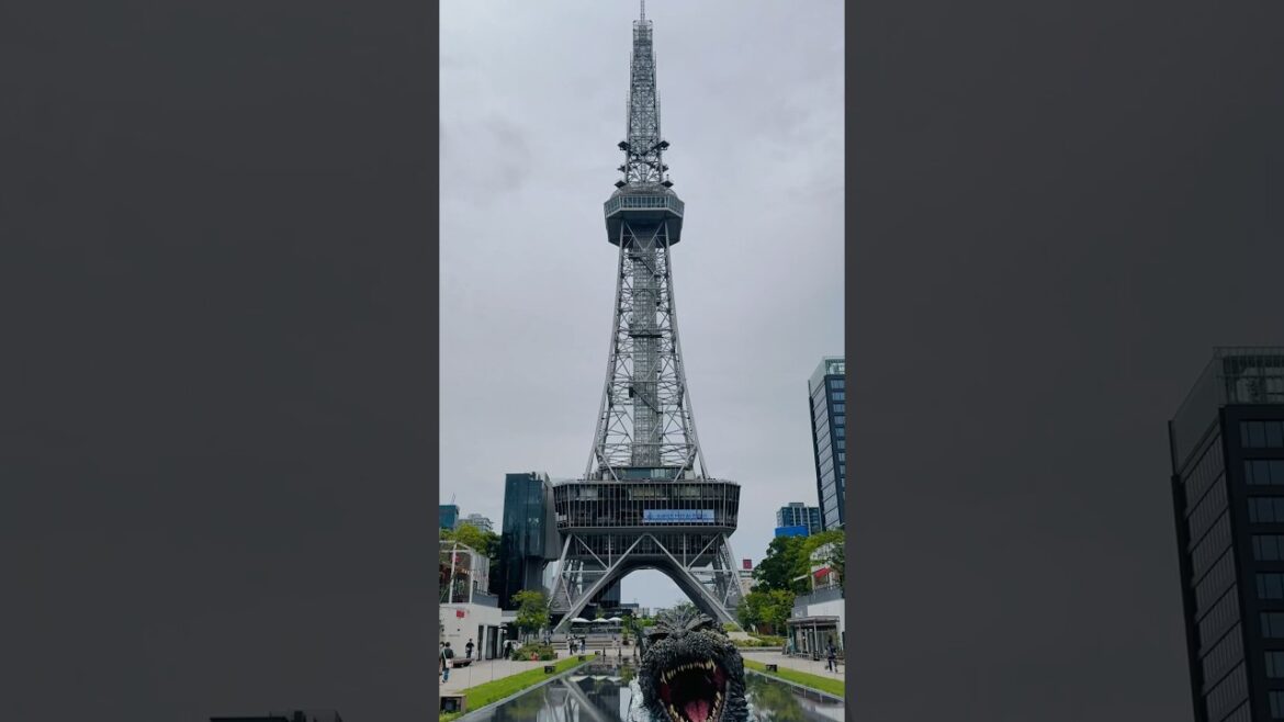 Godzilla & TV Tower Nagoya 🇯🇵 #godzilla #travel #japan
