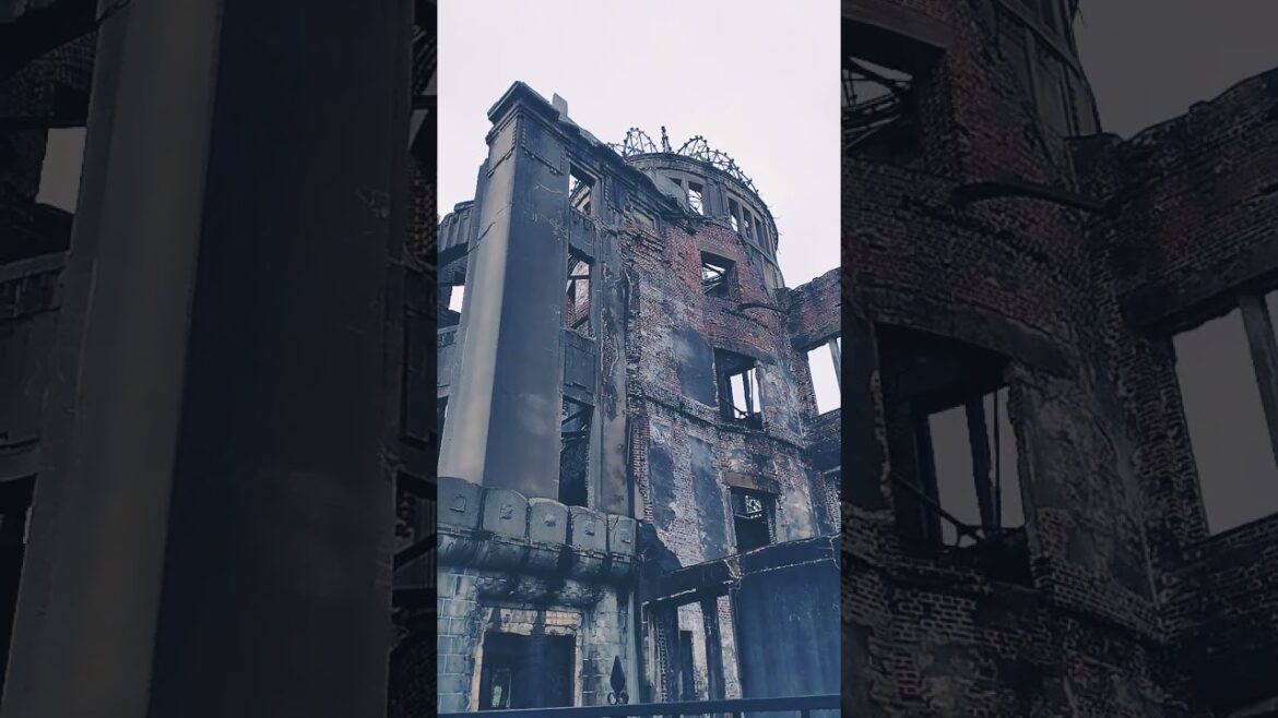 Hiroshima A-bomb dome rainy day - 79 years since destroyed #nomorewar #travel #peacepark