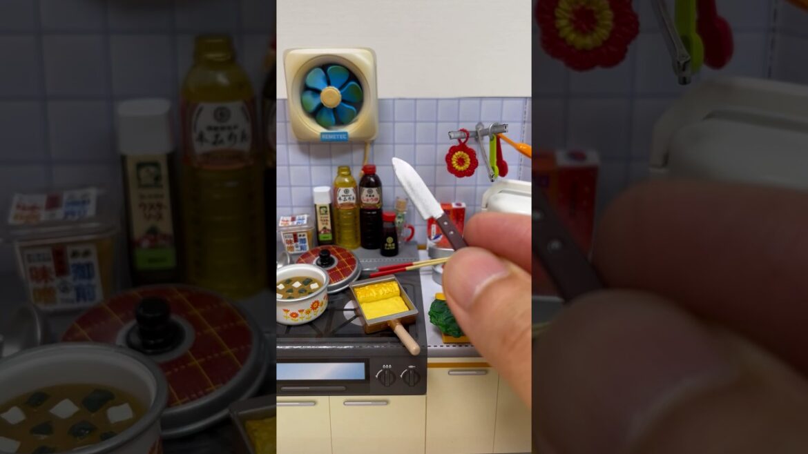 Miniature Nostalgic Japanese Kitchen Re-ment Home-cooked meals #shorts Miniature Nostalgic Japanese Kitchen Re-ment Home-cooked meals #shorts