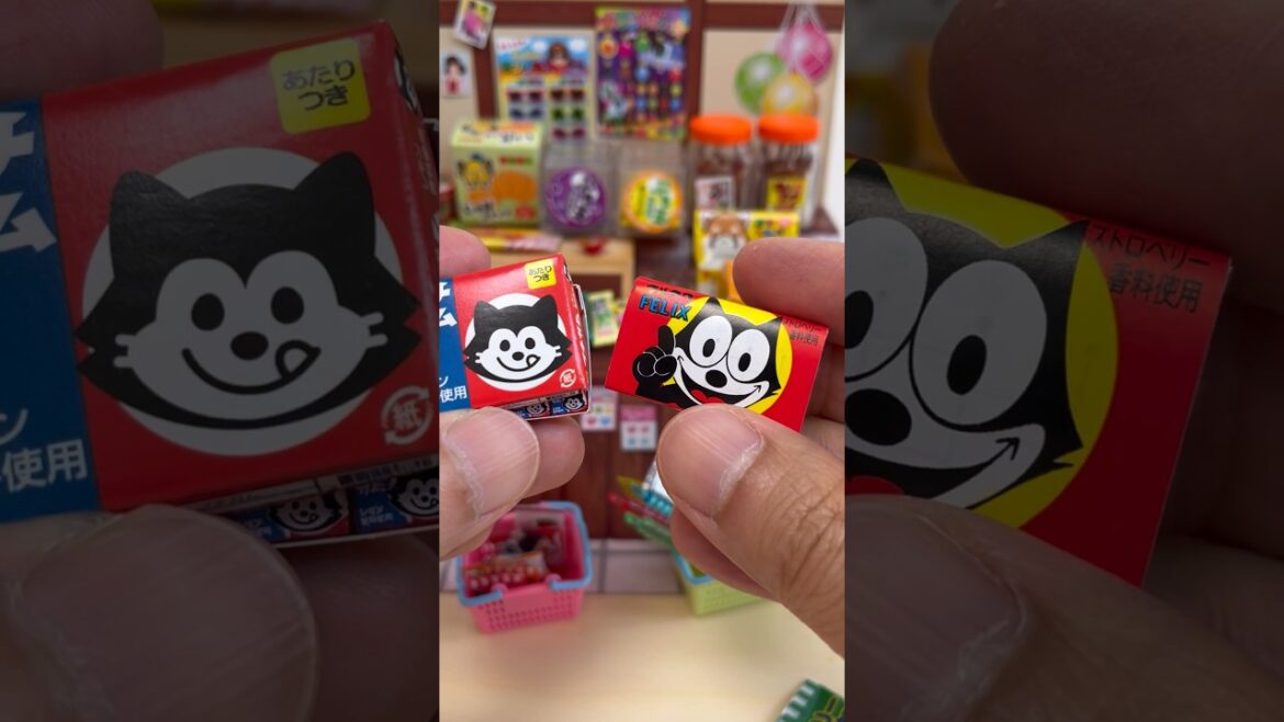 Miniature and Real Japanese Candy Felix the Cat Bubble Gum #shorts