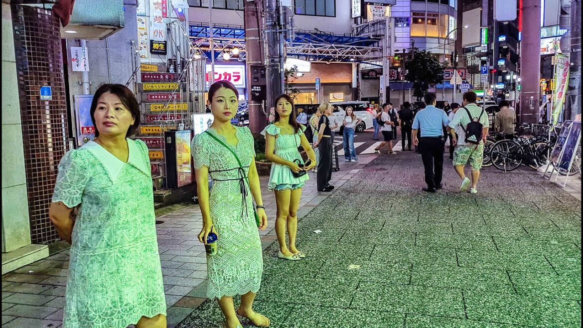 Friday night in Kobe Japan red district Friday night in Kobe Japan red district