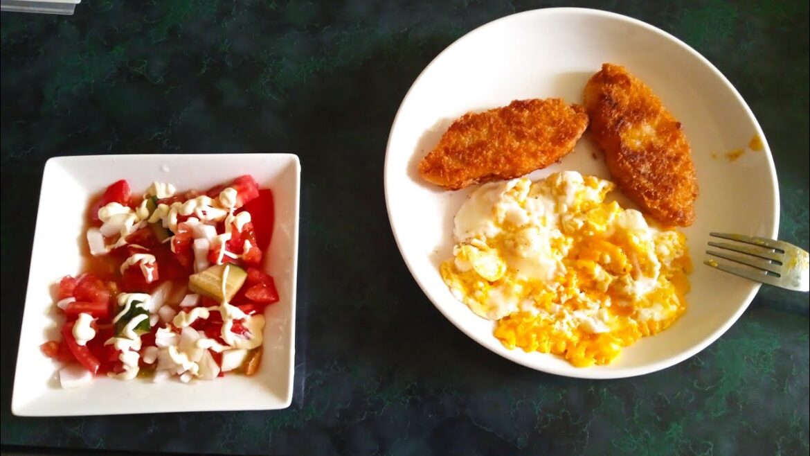 Cooking An Easy Post Workout Meal in Japan (Fish, Egg, Salad) 🍳 🇯🇵