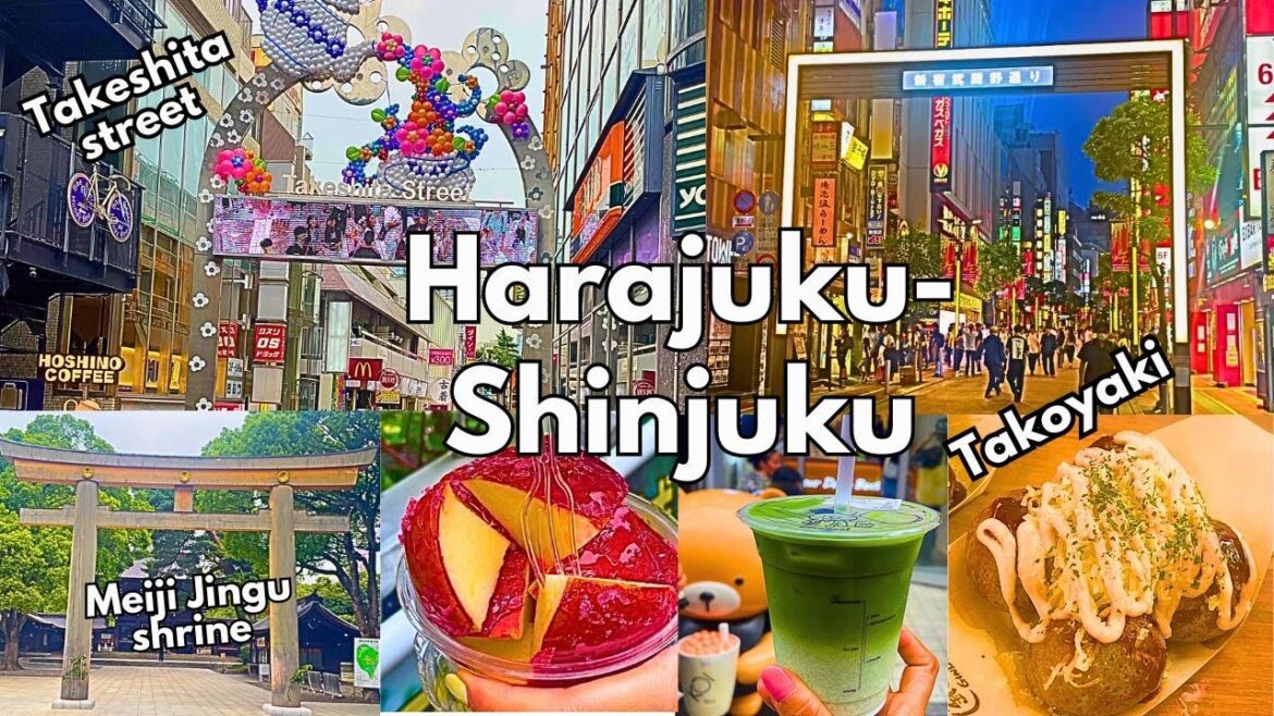 HARAJUKU Takeshita street Food & shops, COSME, SHINJUKU Musashino street, TAKOYAKI at Gindaco