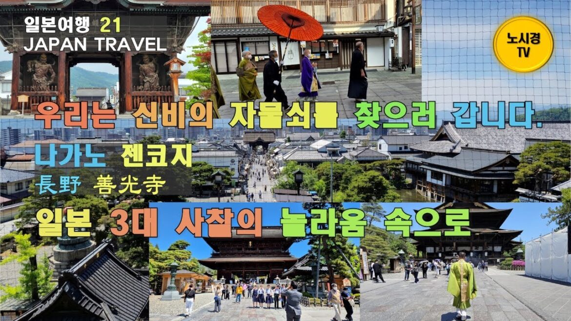 일본여행 브이로그. 여유로운 나가노 여행 모든 정보. 일본 소도시. 일본 3대 사찰의 놀라움 속으로. 신비의 자물쇠 찾아가기. 비둘기 다섯 마리와 소의 얼굴을 찾아보시기 바랍니다.