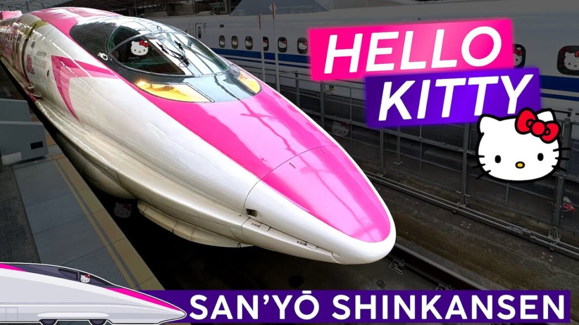 The Hello Kitty Train 😅 · SANYO SHINKANSEN 🇯🇵 Okayama ✈ Osaka 🇯🇵 Japan Has Changed Me......