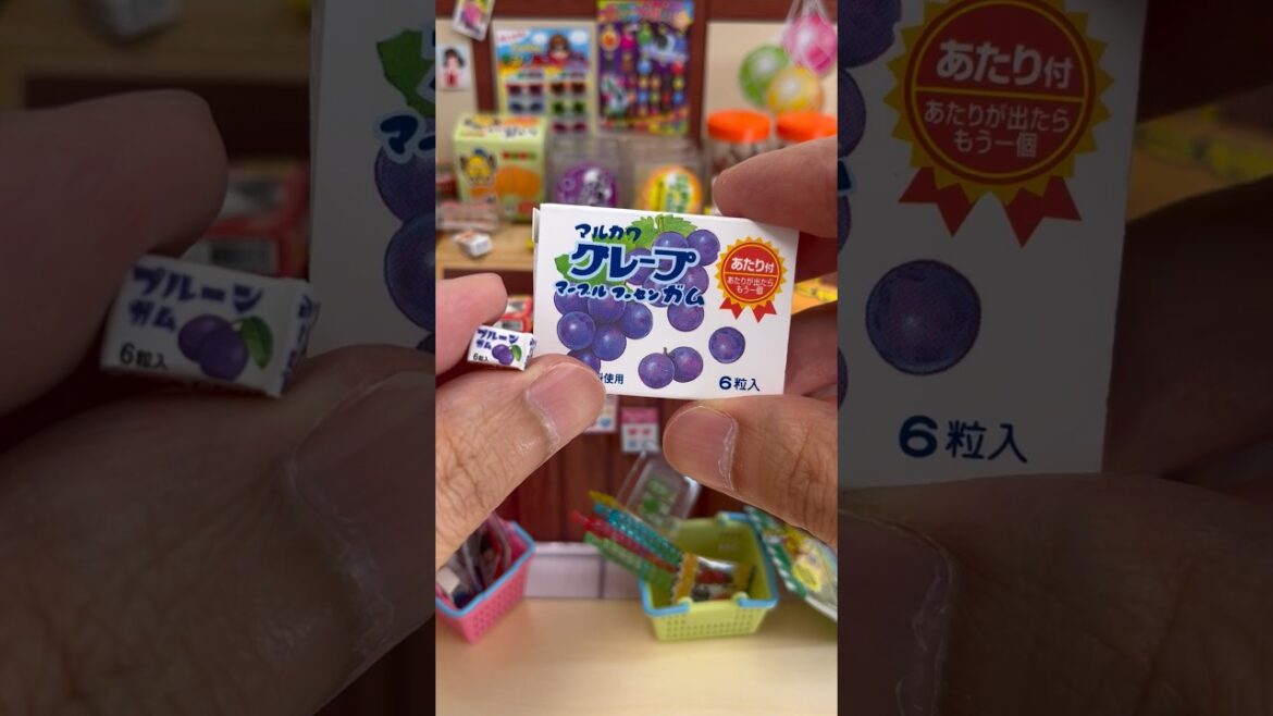 Miniature and Real Japanese Candy Grape Bubble Gum #shorts
