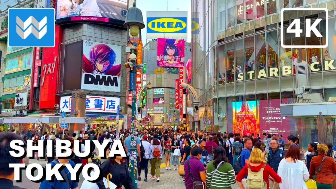 [4K] Shibuya Crossing to Harajuku Takeshita Street in Tokyo Japan 🇯🇵 2024 Night Walking Tour Vlog