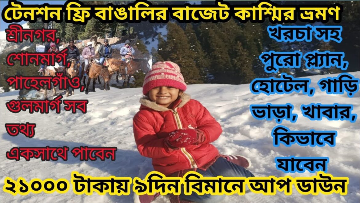 Kashmir Tour Cost From Kolkata /Kashmir Tour Details Bengali/Kashmir Tour In Low Cost