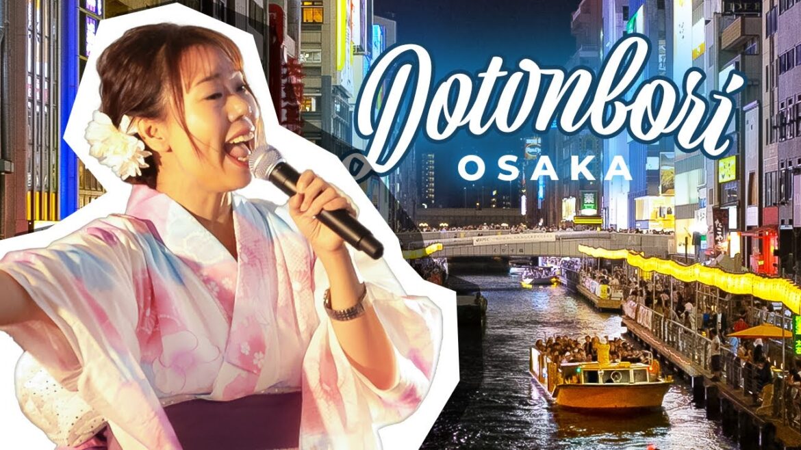 DOTONBORI OSAKA Japan during Bon Odori festival 大阪道頓堀盆踊り インターナショナル 2023 Cinematic video Lumix GH6