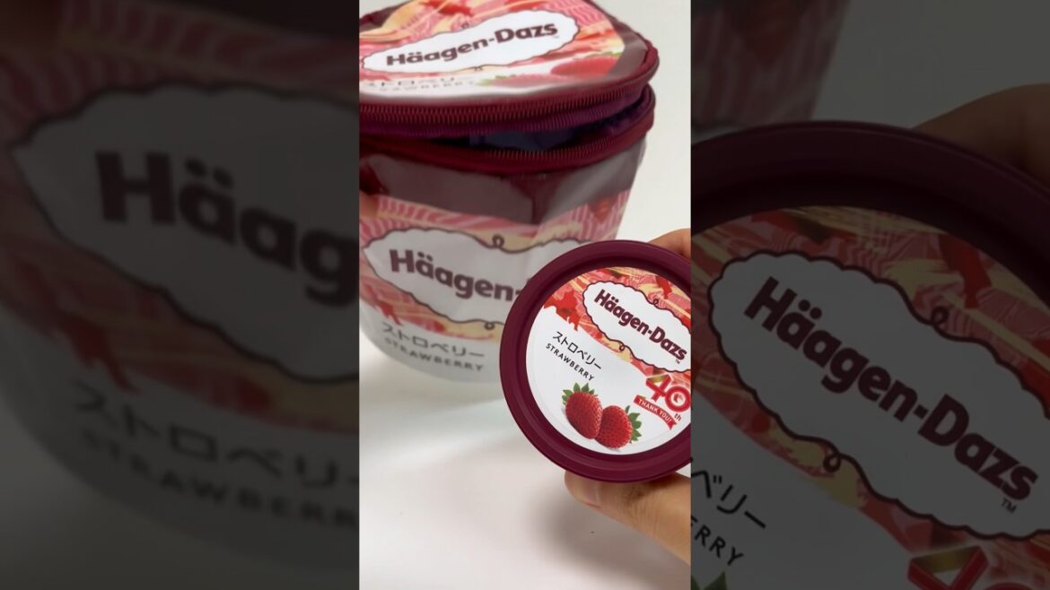 Haagen-Dazs Strawberry Ice Cream Cooler Bag #shorts