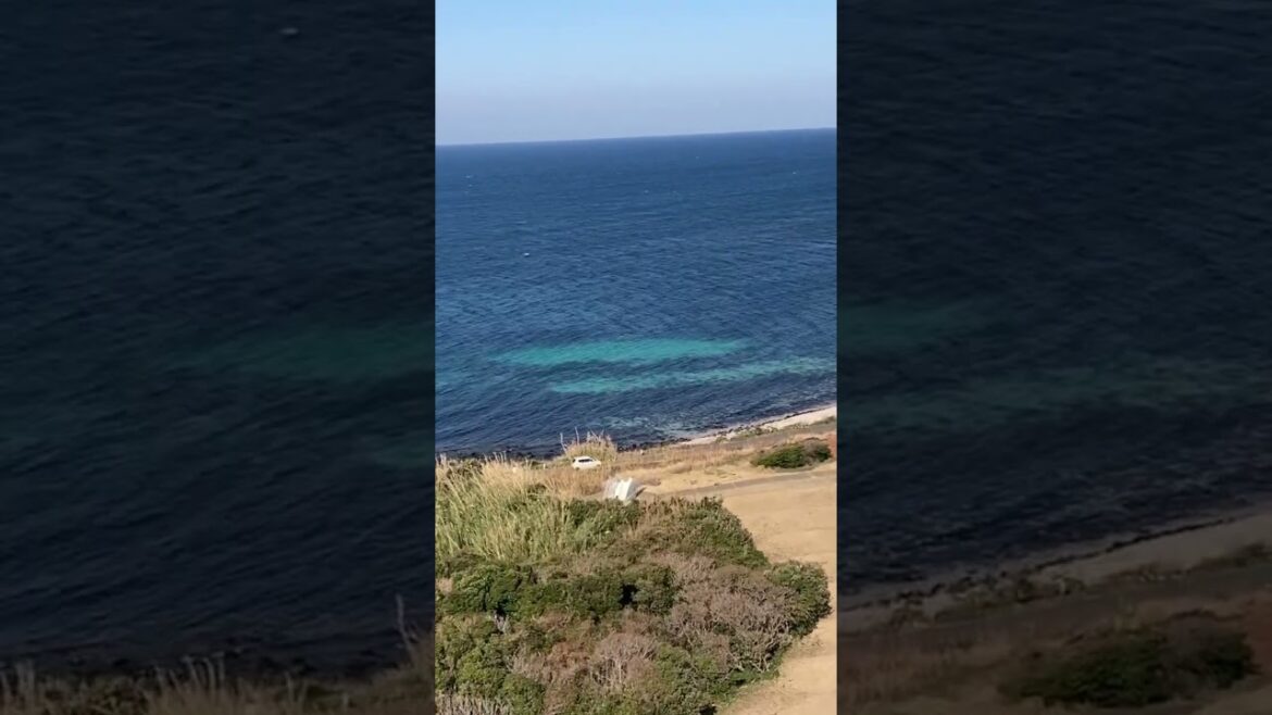 Views from the top of the Tsunoshima lighthouse in Yamaguchi Prefecture.
