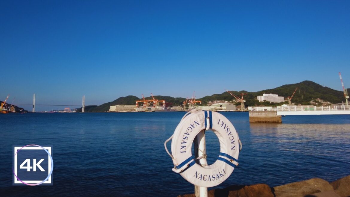 NAGASAKI Dejima Morning Walk - Japan 4K Artificial Island Ambience｜ASMR