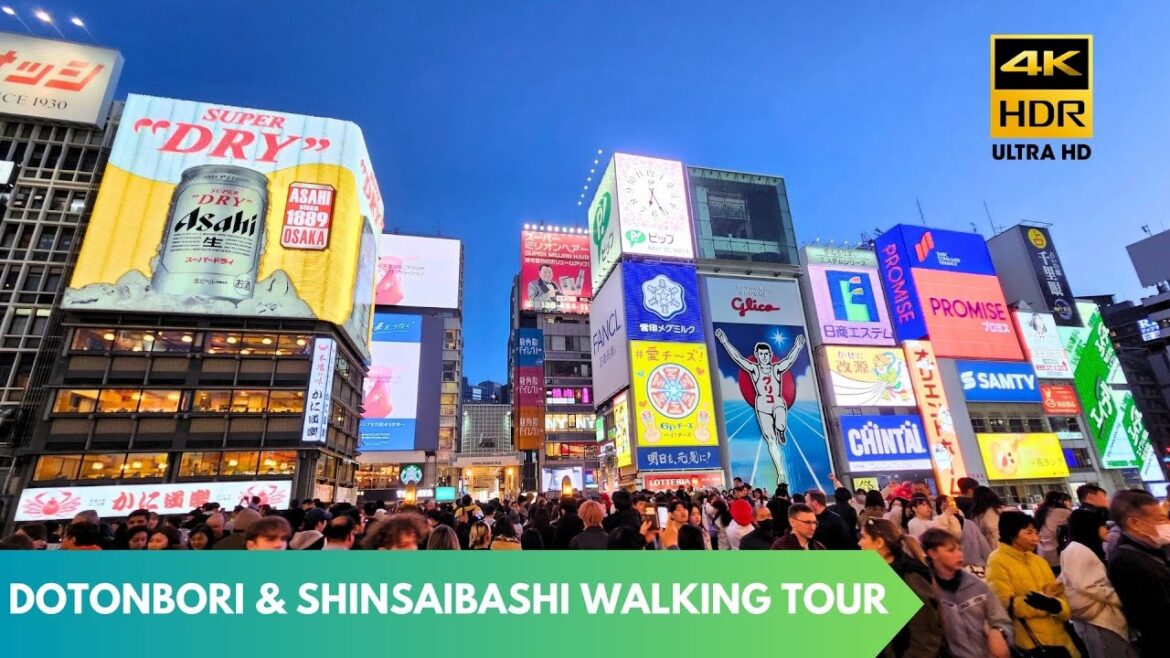 OSAKA MOST FAMOUS! Dotonbori Shinsaibashi  道頓堀  心斎橋 Walking Tour [4K60 HDR]