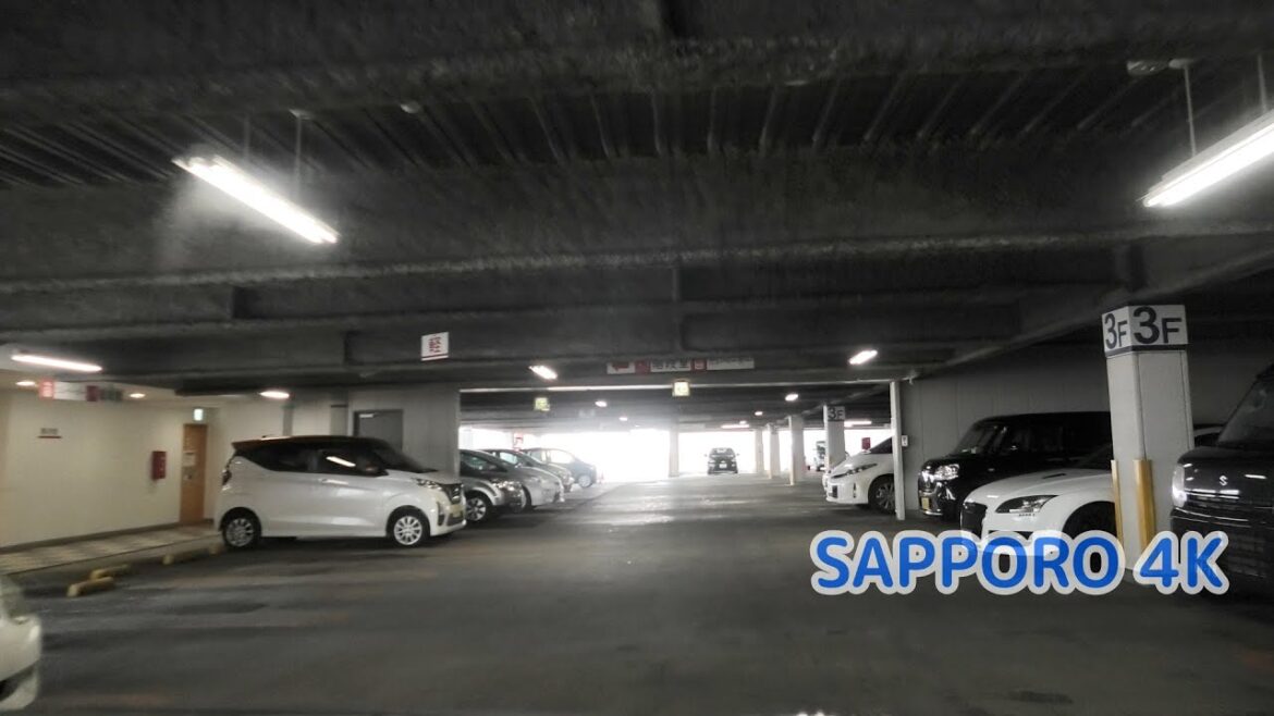 イーグルウェーブ厚別店 立体駐車場：出口 [ #札幌市 4K/30p 車載動画]