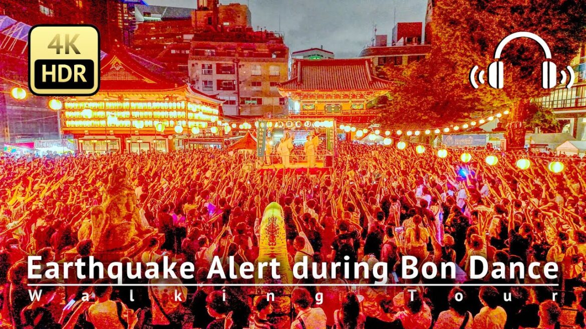 Earthquake Alert during Bon Dance❗️Akihabara to Ueno Summer Night Walking Tour 2024