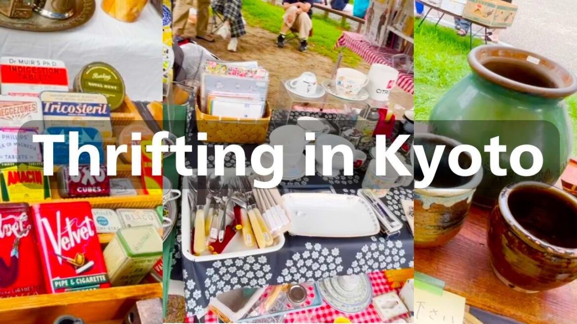 Thrifting In Japan, Vintage Shopping at Kyoto's Flea Market, Kyoto Travel Vlog