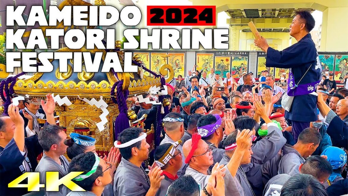 奮闘の五之橋！② 亀戸 香取神社神幸大祭 2024 Kameido Katori Shrine Festival  明治通り 日本の祭り 4K