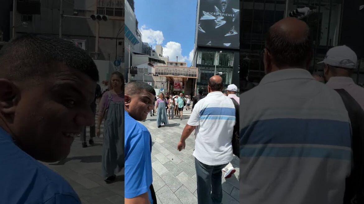 Shinsaibashi street crossing Osaka Japan